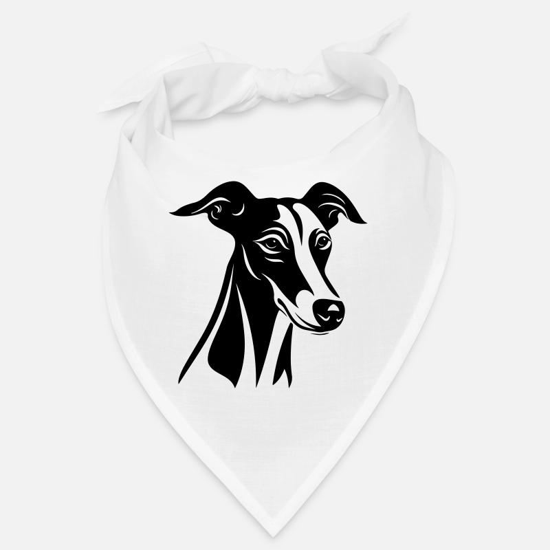 Tête de chien lévrier Bandana