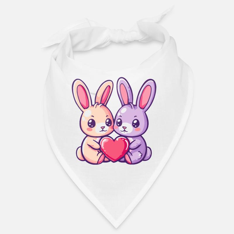 Bunny Couple In Love Easter Valentine's Day Bandana