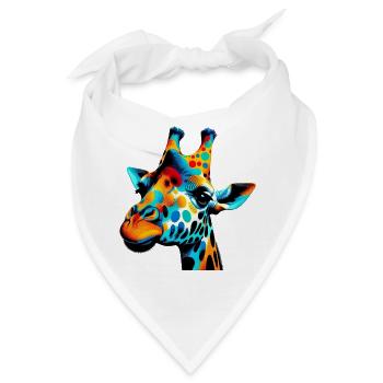 Giraffe Pop Art - Bandana - Weiß - Vorne
