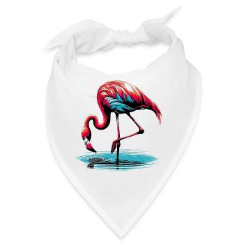 Rosa Flamingo - Bandana - Weiß - Vorne