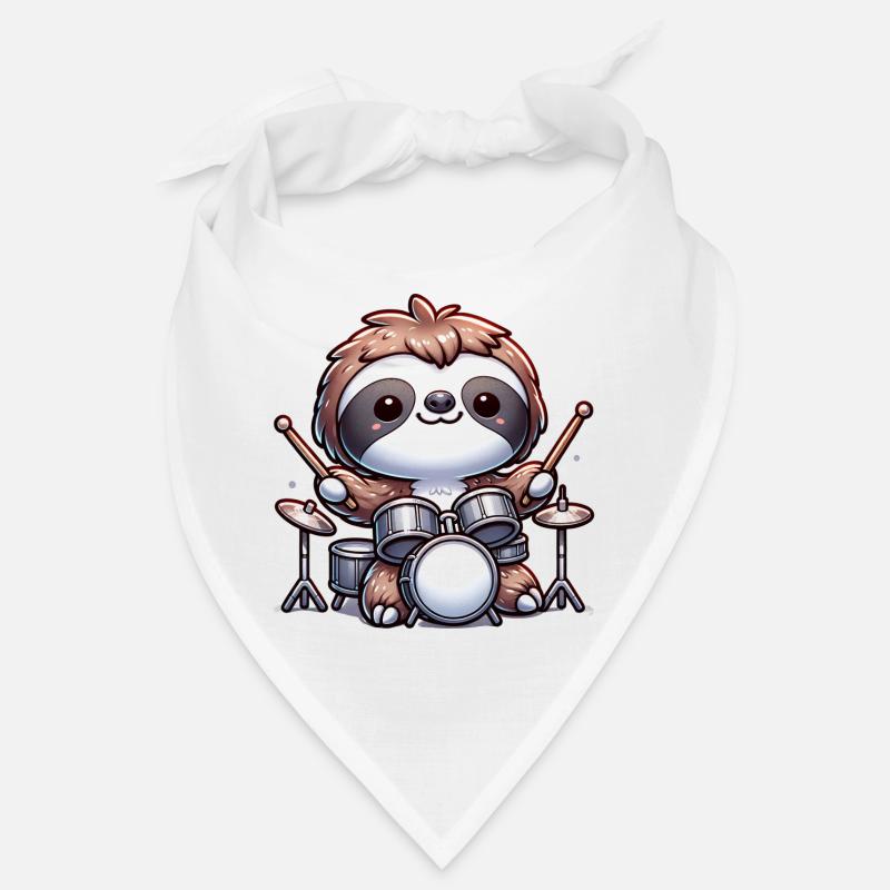 Cool Sloth Drummer Design Bandana