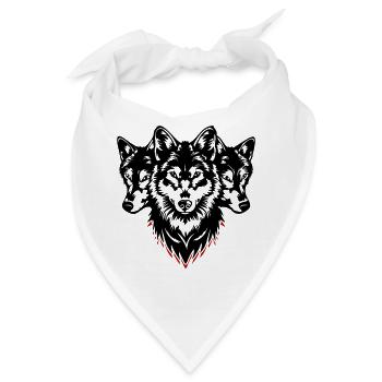Wolf Kopf Rudel - Bandana - Weiß - Vorne