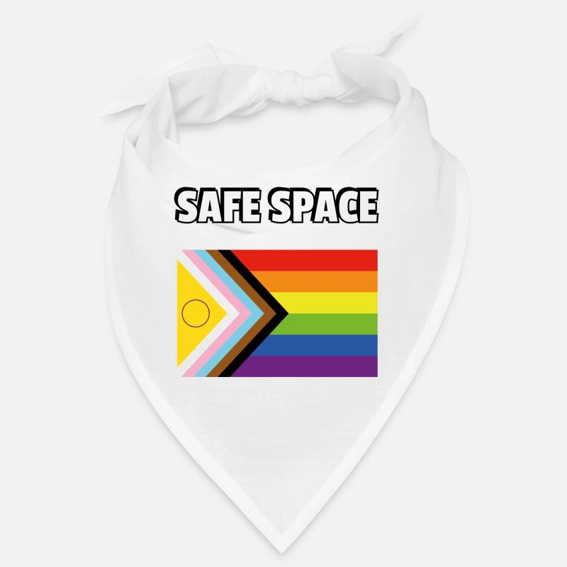 SAFE SPACE Inklusive Pride-Fortschrittsflagge - Bandana - Weiß