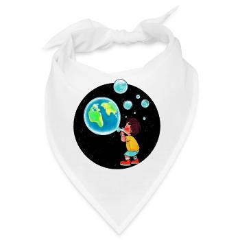 Planet Erde - Bandana - Weiß - Vorne