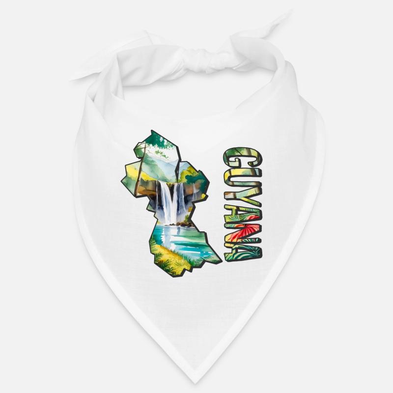 Carte à l’aquarelle de la Guyane Bandana