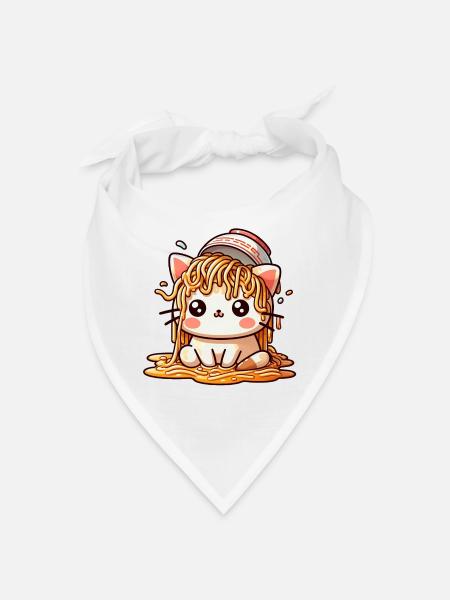 Ramen Cat-Geschmack! Die Ramen-Katze - Bandana - Weiß - Vorne