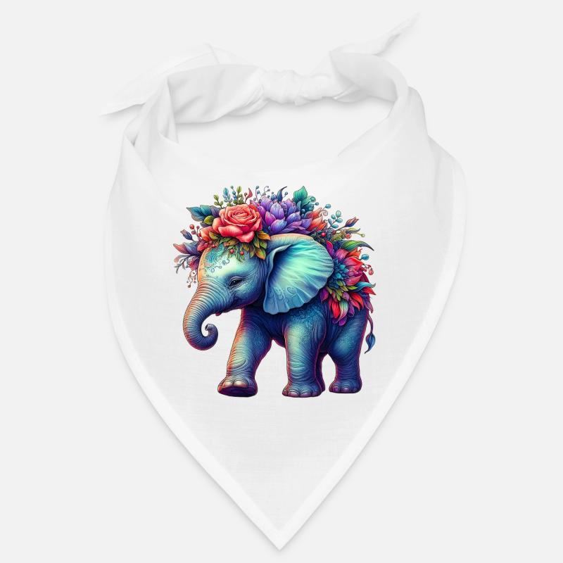 Elefant mit Blumen Bandana