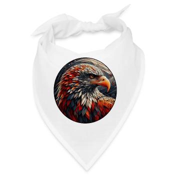 Flammenfeder Adler Mosaik - Bandana - Weiß - Vorne