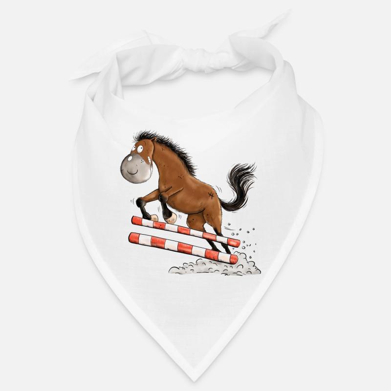 Witziges Springpferd Springreiten Tunier Pferd Bandana