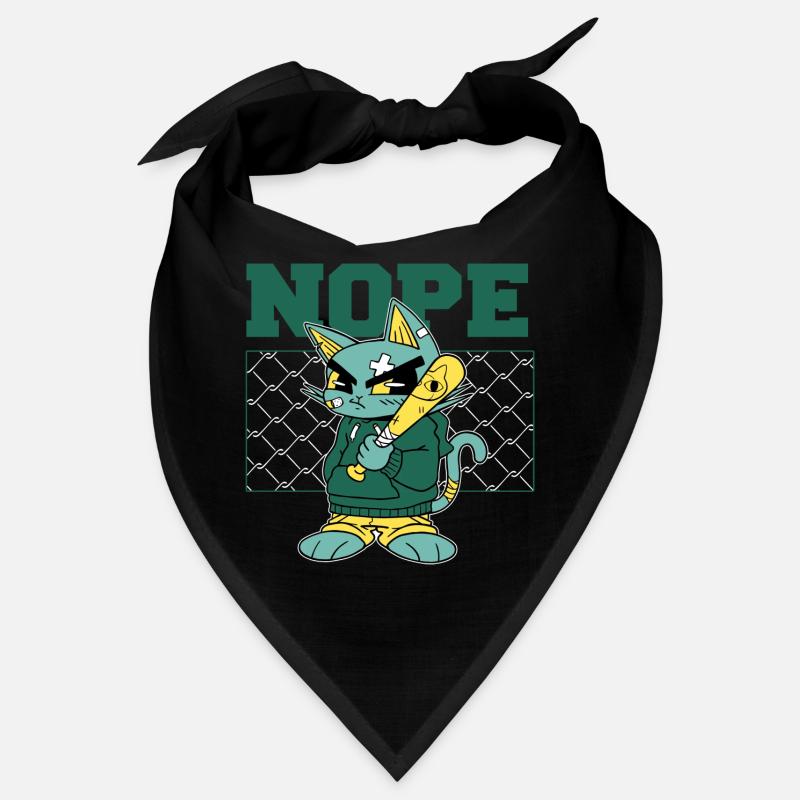 Chat en colère avec une batte de baseball - NON ! Bandana