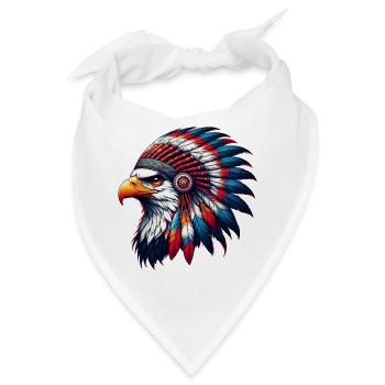 Amerikanischer Indianer Adler Amerikanische Rothaut - Bandana - Weiß - Vorne