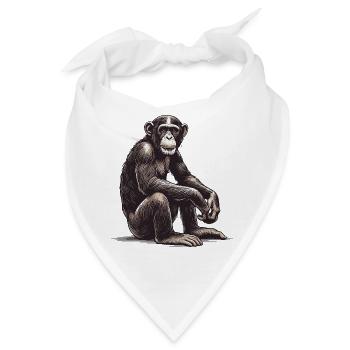 Schimpanse - Bandana - Weiß - Vorne
