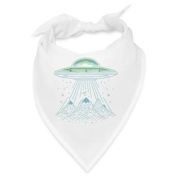 UFO Mountain Abduction - Mysteriöses Sci-Fi-Design - Bandana - Weiß - Vorne
