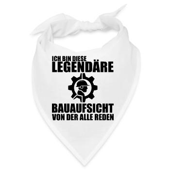 Bauleitung Baustelle Bauleiter Bauaufsicht - Bandana - Weiß - Vorne