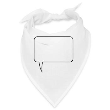 Sprechblase Rechteck Design - Bandana - Weiß - Vorne