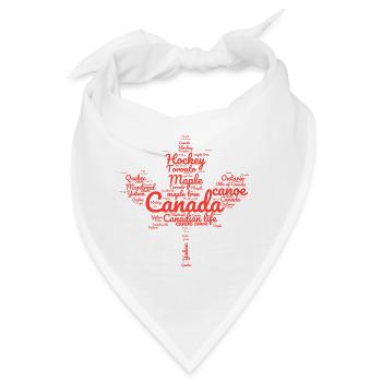 Kanada in einer Wortwolke - Bandana - Weiß - Vorne