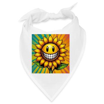 Sonnenblume - Bandana - Weiß - Vorne