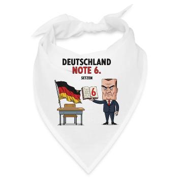 Deutschland Note 6 Motiv mit Lehrer  - Bandana - Weiß - Vorne