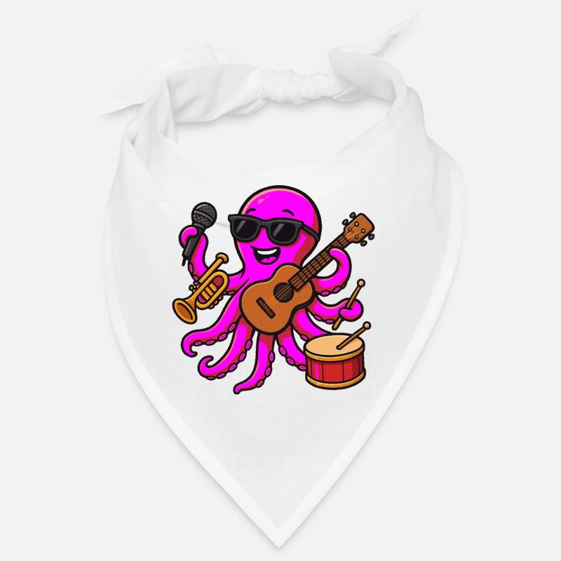 Pieuvre musicale colorée Bandana