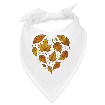 Herbstliches Herzblattmuster - Bandana - Weiß - Vorne