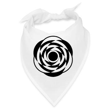 Hypnotischer Rosen-Kornkreis - Bandana - Weiß - Vorne