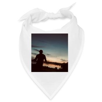 Flusslandschaft bei Sonnenuntergang - Bandana - Weiß - Vorne