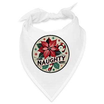 Festliches Weihnachtsstern- und Zuckerstangen-Design - Bandana - Weiß - Vorne