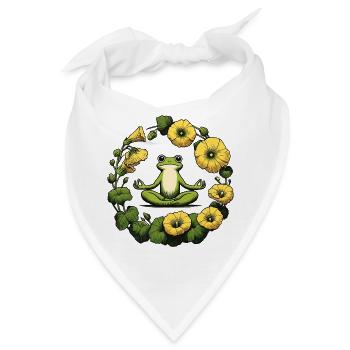 Friedlicher Frosch-Meditationskreis - Bandana - Weiß - Vorne