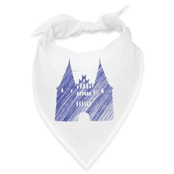 Lübeck Wahrzeichen Blau | Scribble Look - Bandana - Weiß - Vorne