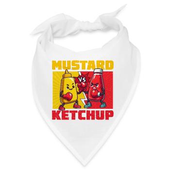 Senf vs. Ketchup: Cartoon-Duell - Bandana - Weiß - Vorne