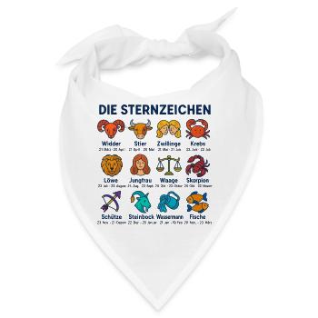 Die Sternzeichen - Bandana - Weiß - Vorne