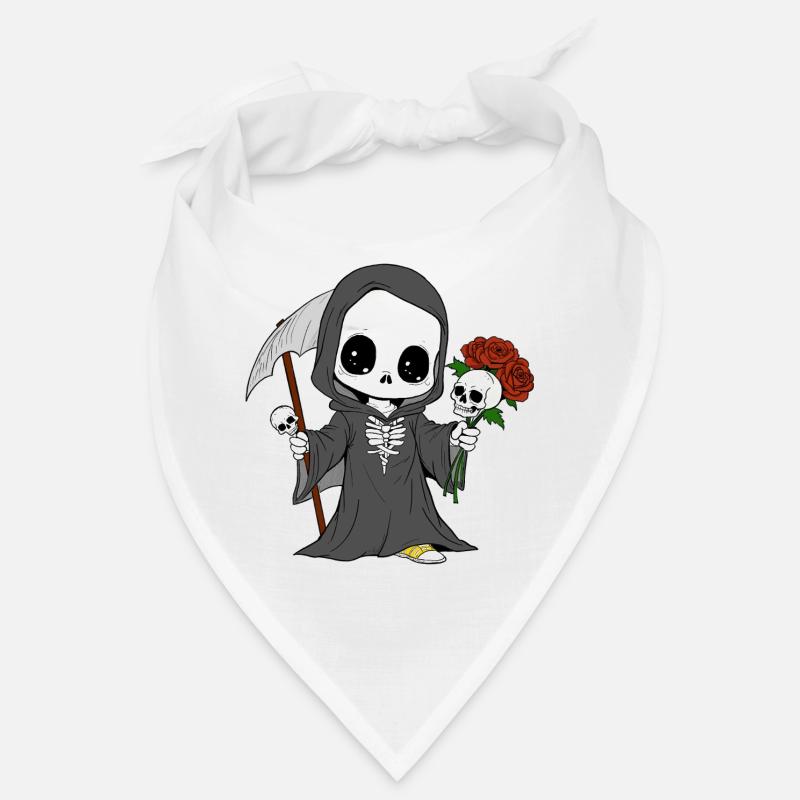 Grim Reaper with Roses and Skulls Bandana