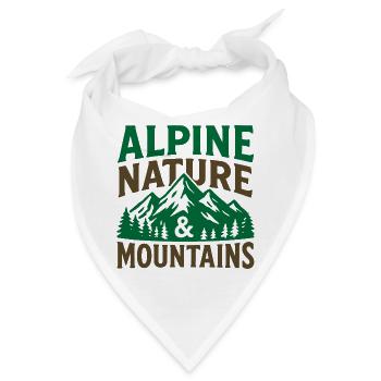 Alpine Berge Natur Landschaftlich T-Shirt - Bandana - Weiß - Vorne