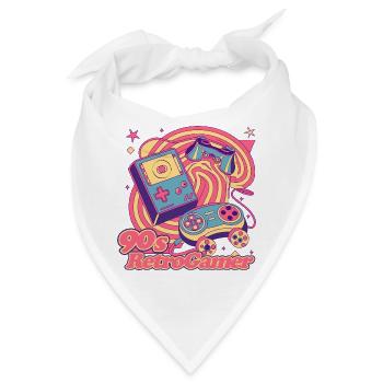 90er Jahre Retro Gamer Design T-Shirt - Bandana - Weiß - Vorne