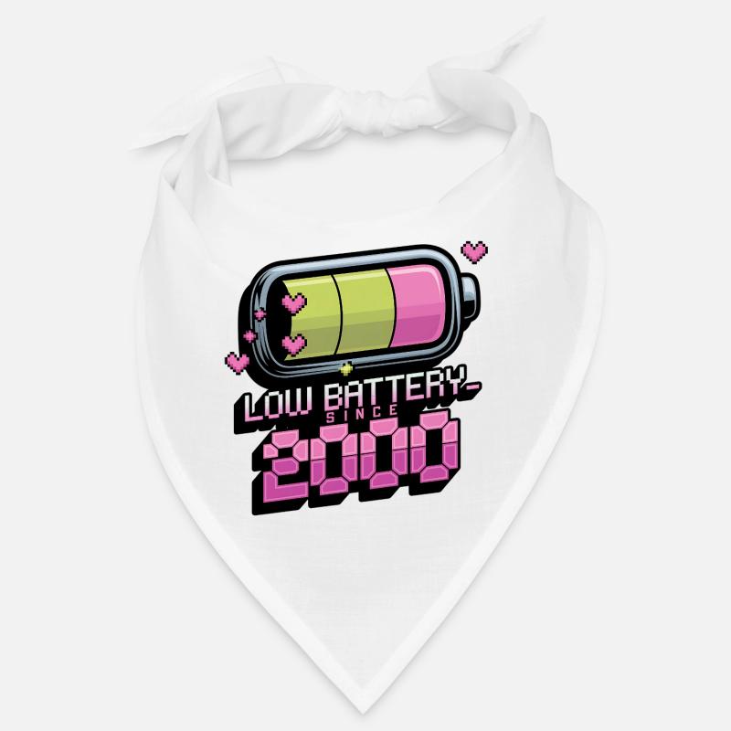 Y2K Retro – Low Battery Since 2000 Bandana