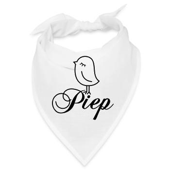 Spatz Piep – Piepmatz Vogel Cartoon Motiv - Bandana - Weiß - Vorne