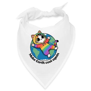 Rette den Planeten Erde, mach die Erde wieder cool - Bandana - Weiß - Vorne
