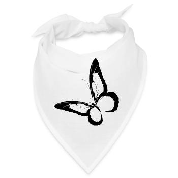 NEU -- Schönheit, Veränderung und Freude: Der Schmetterling. - Bandana - Weiß - Vorne