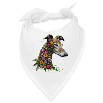 Galgo Wildblumen Nr1 - Bandana - Weiß - Vorne
