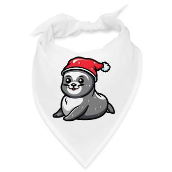 Robbe Tier Weihnachten - Bandana - Weiß - Vorne