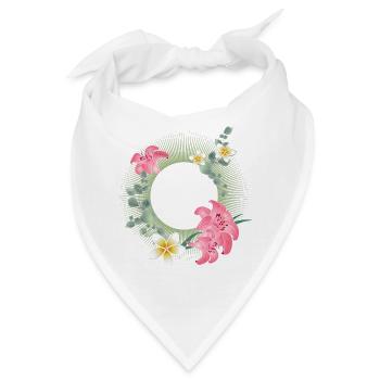Tropischer Blütenrahmen – florales Naturdesign - Bandana - Weiß - Vorne