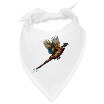 Buntfasan im Flug - Bandana - Weiß - Vorne