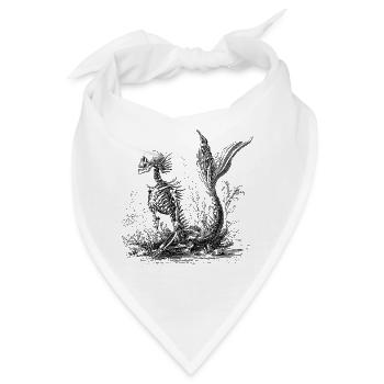 Skelett-Meerjungfrau – Okkultes Unterwasserdesign - Bandana - Weiß - Vorne