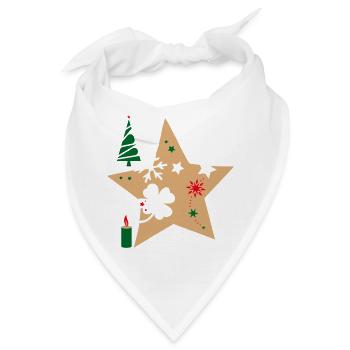 Weihnachtsstern Advent - Bandana - Weiß - Vorne