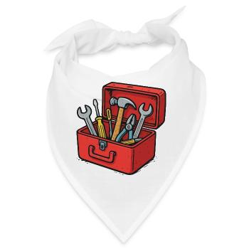 Werkzeugkiste Handwerkerfreude - Bandana - Weiß - Vorne