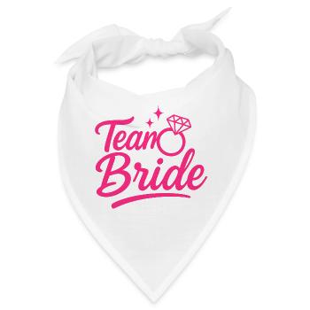 Team Bride Pink Ring Script - Bandana - Weiß - Vorne