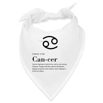 Cancer - Zodiac Sign - Bandana - Weiß - Vorne