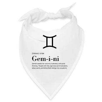 Gemini - Zodiac sign - Bandana - Weiß - Vorne