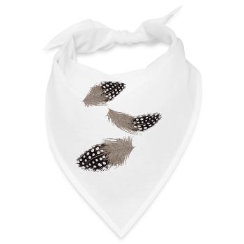 Drei fliegende Perlhuhn-Federn Illustration - Bandana - Weiß - Vorne