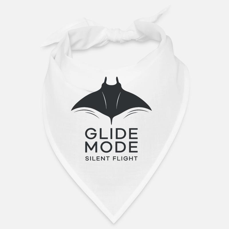 GLIDE MODE – minimalistische Mantarochen-Silhouett - Bandana - Weiß